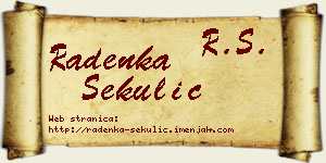 Radenka Sekulić vizit kartica